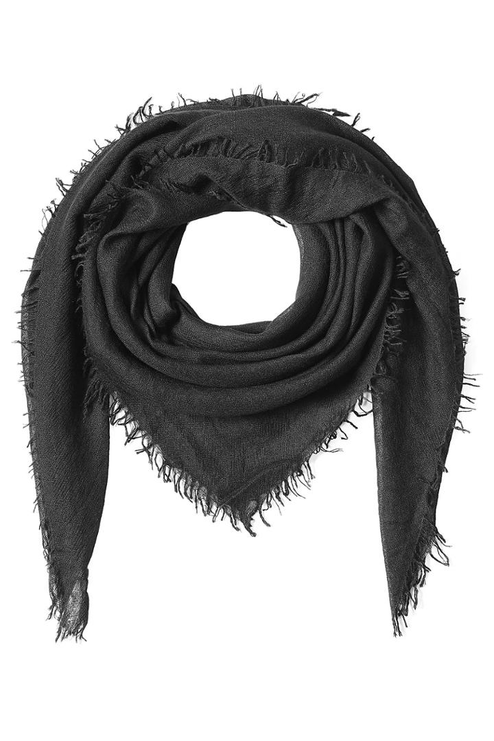 Faliero Sarti Faliero Sarti Cashmere-silk Fringed Scarf - Black
