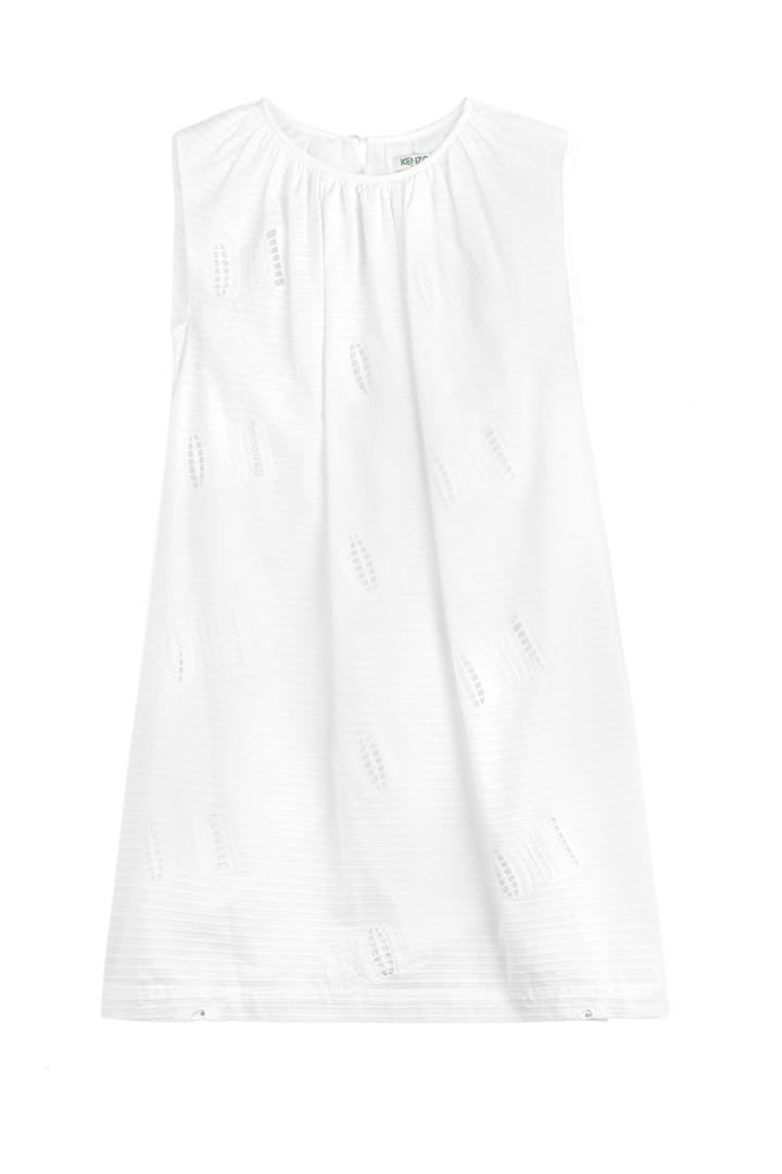 Kenzo Kenzo Oui Non Embroidered Cotton Dress - White