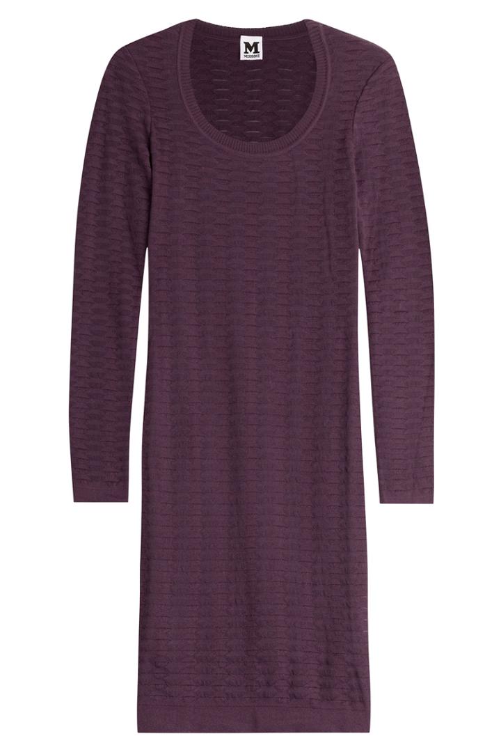 M Missoni M Missoni Crochet Knit Dress - Purple