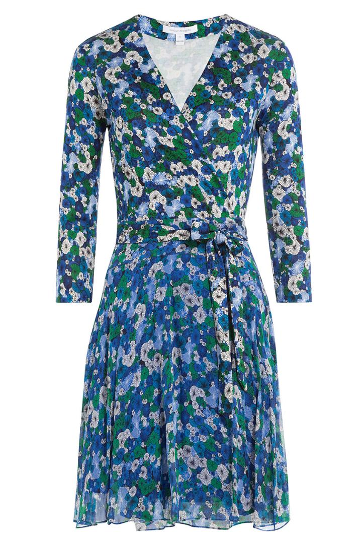 Diane Von Furstenberg Diane Von Furstenberg Printed Wrap Dress - Blue