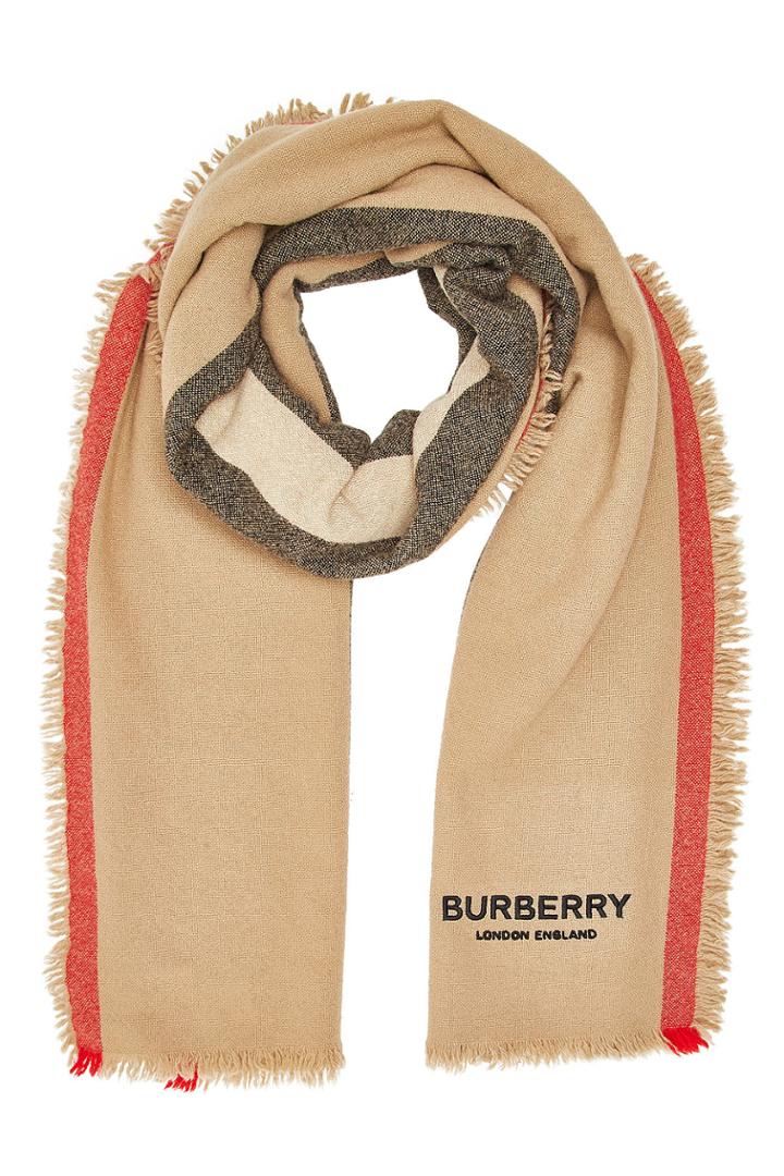 Burberry Burberry Checked Wool Scarf With Cashmere