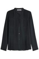 T By Alexander Wang T By Alexander Wang Silk Blouse With Pleats - Black