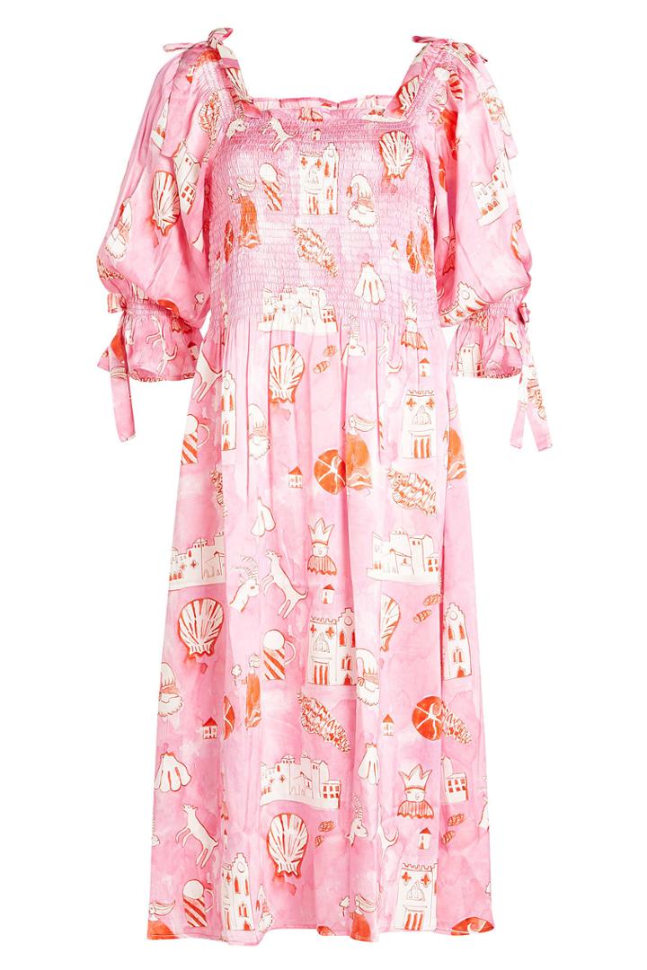 Shrimps Shrimps Matteo Printed Silk Dress