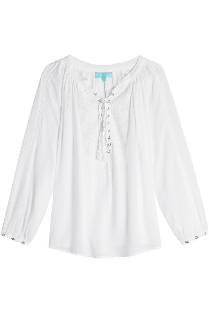 Melissa Odabash Melissa Odabash Embroidered Peasant Top