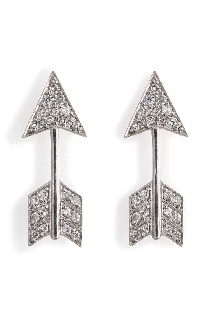 Anita Ko Jewelry Anita Ko Jewelry 18kt White Gold Arrow Earrings With Diamonds