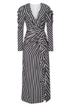 Jonathan Simkhai Jonathan Simkhai Multimedia Stripe Ruffle Slit Dress