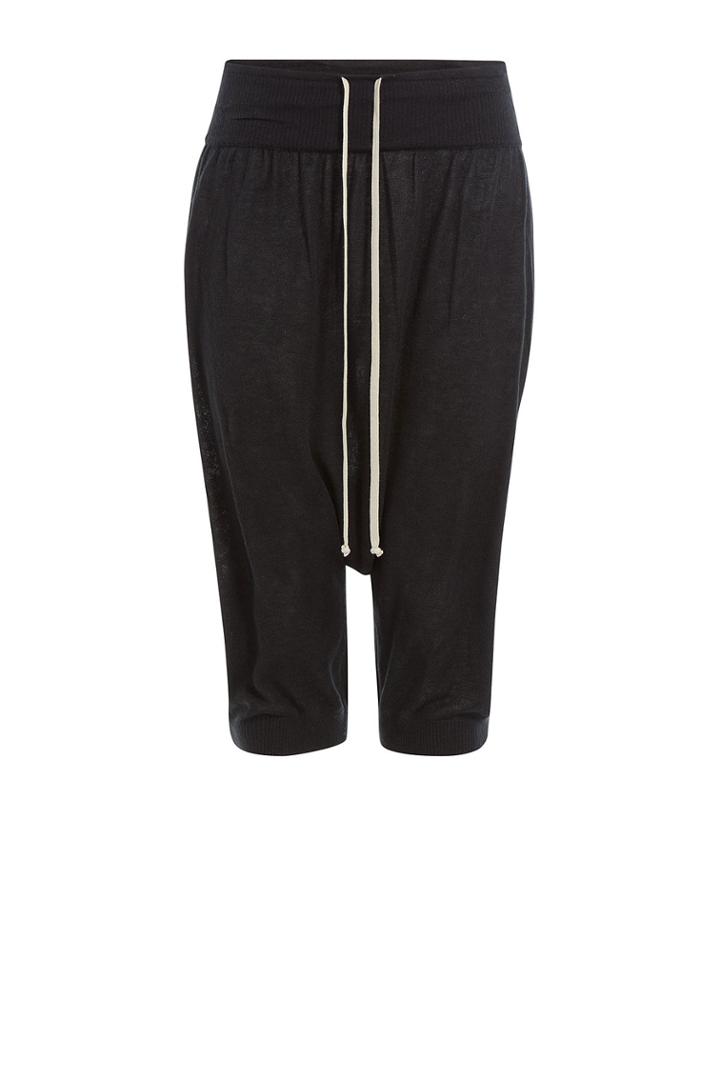 Rick Owens Men Rick Owens Men Cotton Harem Shorts With Cashmere - Black