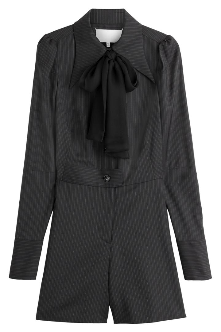 Maison Margiela Maison Margiela Pinstriped Wool Playsuit - Blue