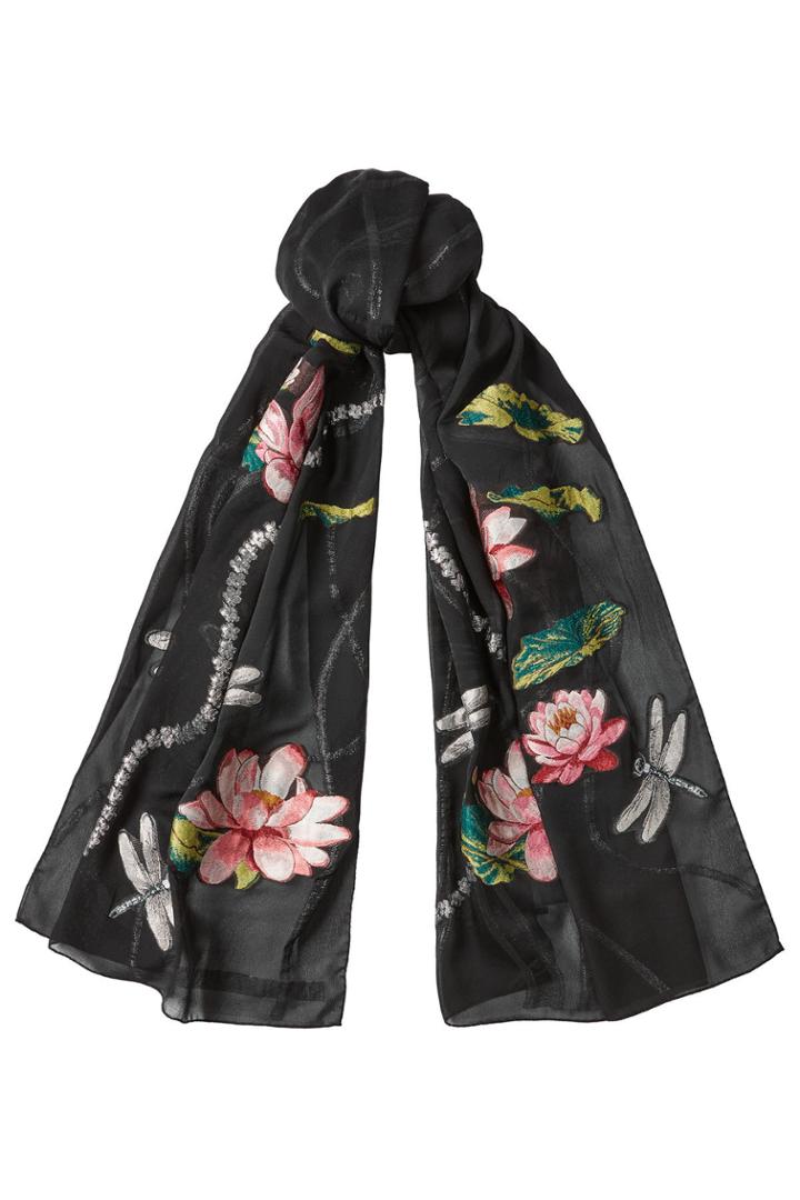Alexander Mcqueen Alexander Mcqueen Printed Chiffon Scarf With Silk