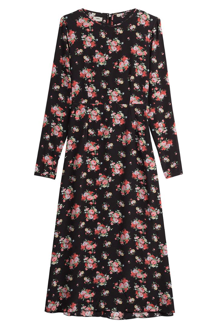 Warm Warm Printed Silk Dress - Black