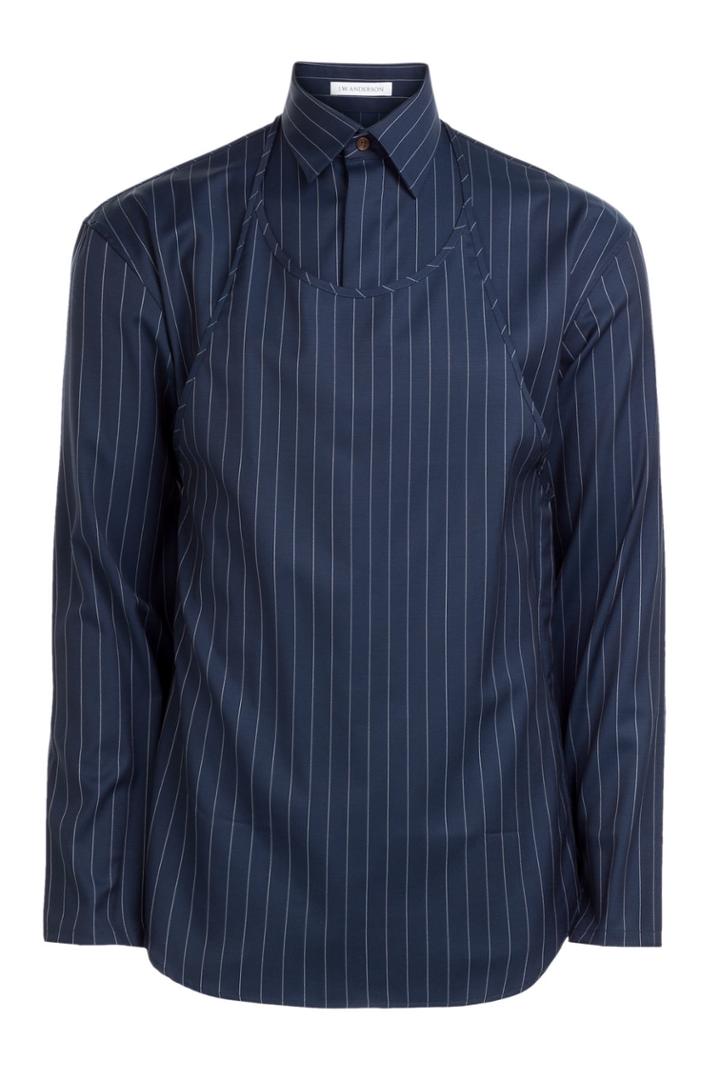 J.w. Anderson J.w. Anderson Pinstriped Wool Shirt - Blue