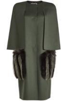 Fendi Fendi Fleece Wool Coat With Fox Fur