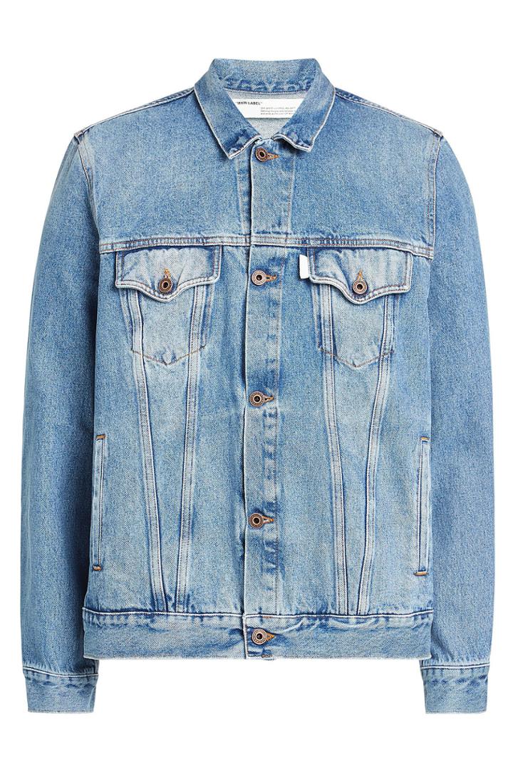 Off White Off White Denim Jacket With Graffiti Detail