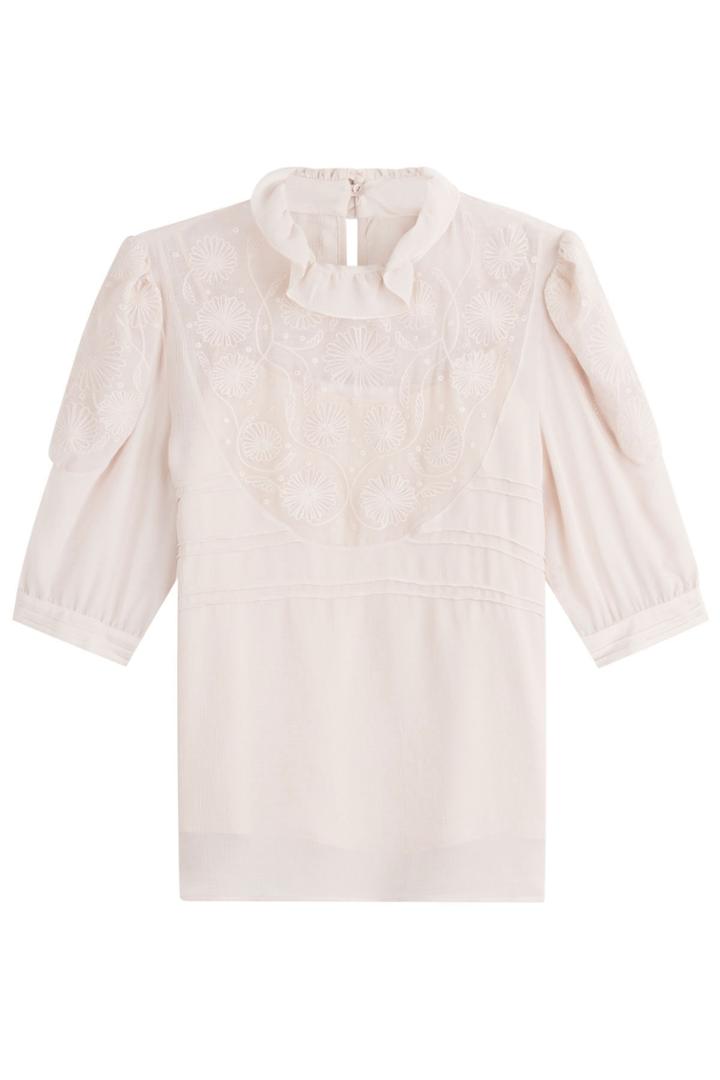 See By Chloé See By Chloé Short Sleeved Top With Embroidery - Grey