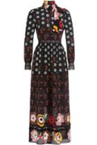 R.e.d. Valentino R.e.d. Valentino Printed Silk Chiffon Dress With Lace