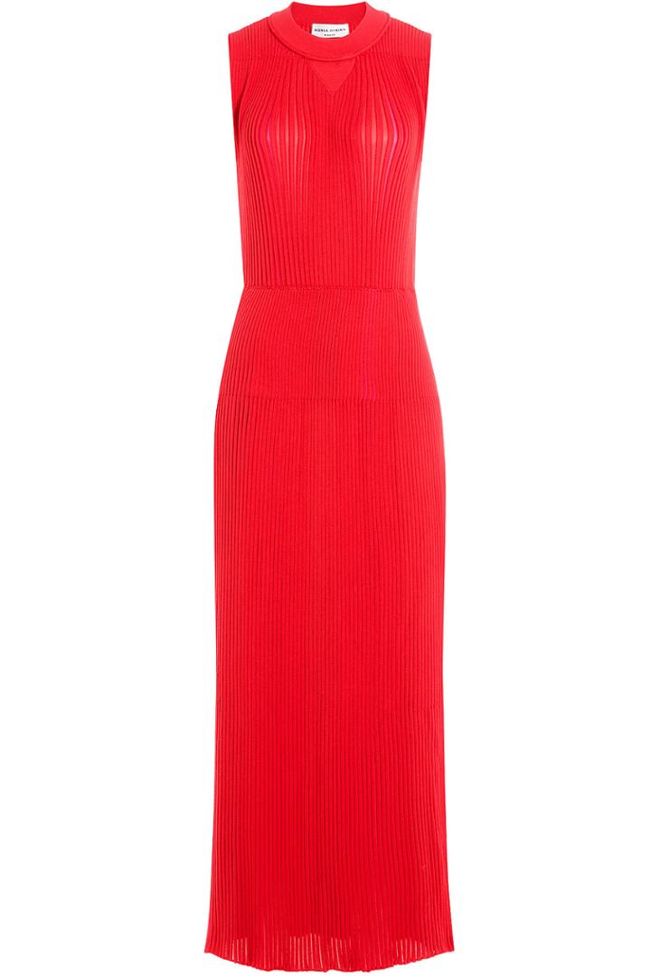 Sonia Rykiel Sonia Rykiel Ribbed Maxi Dress With Wool - Red