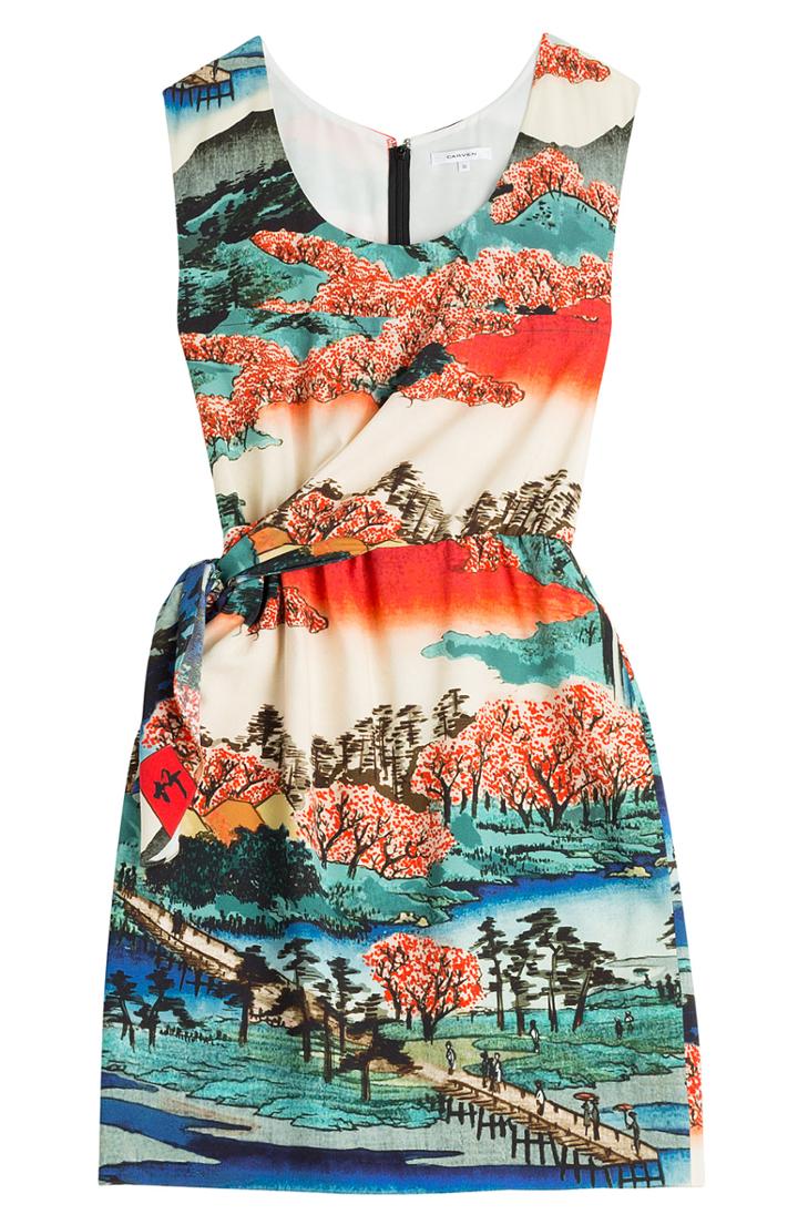 Carven Printed Silk Dress