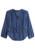 Steffen Schraut Steffen Schraut Draped Cotton Blouse - Blue
