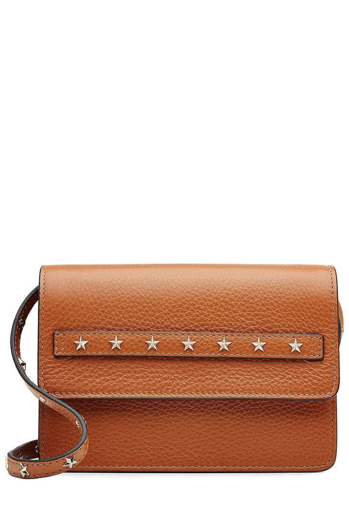 R.e.d. Valentino R.e.d. Valentino Leather Shoulder Bag With Stud Embellishment - Brown