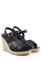 A.p.c. A.p.c. Wedge-sandalen Aus Leder - Blue