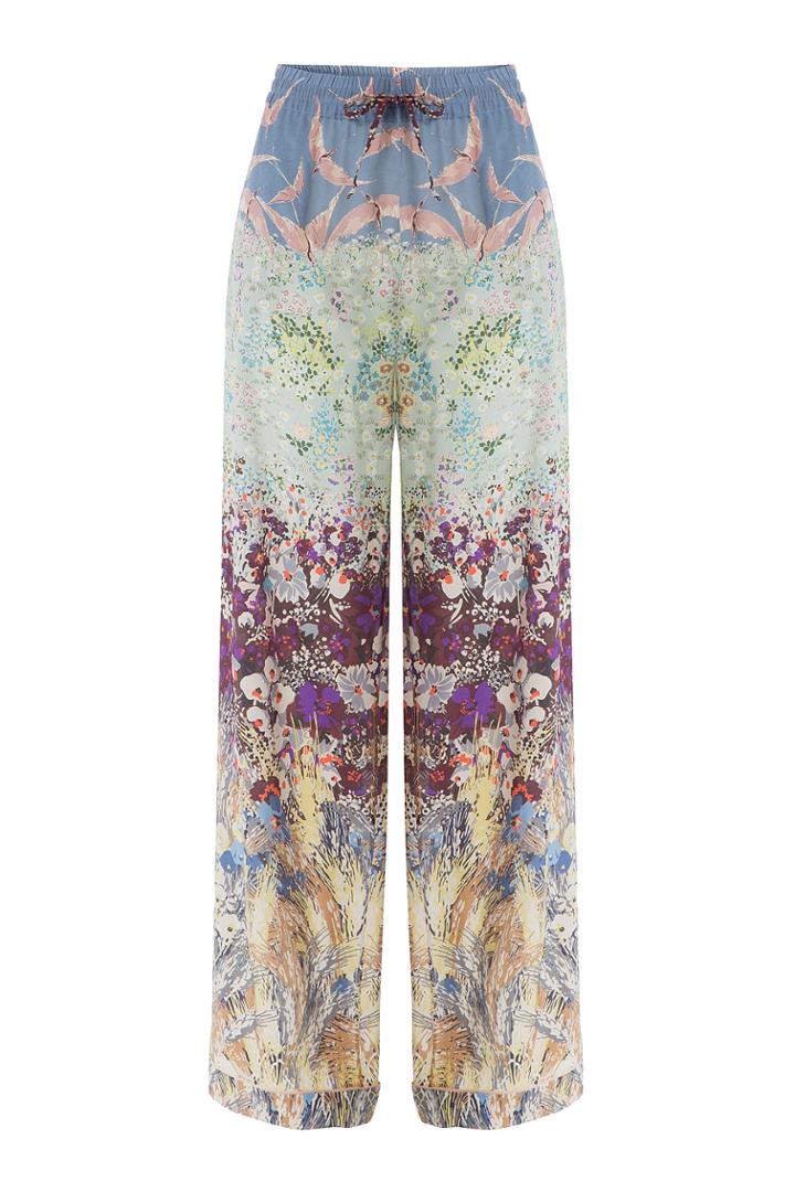 Valentino Valentino Printed Silk Wide Leg Pants - Multicolor