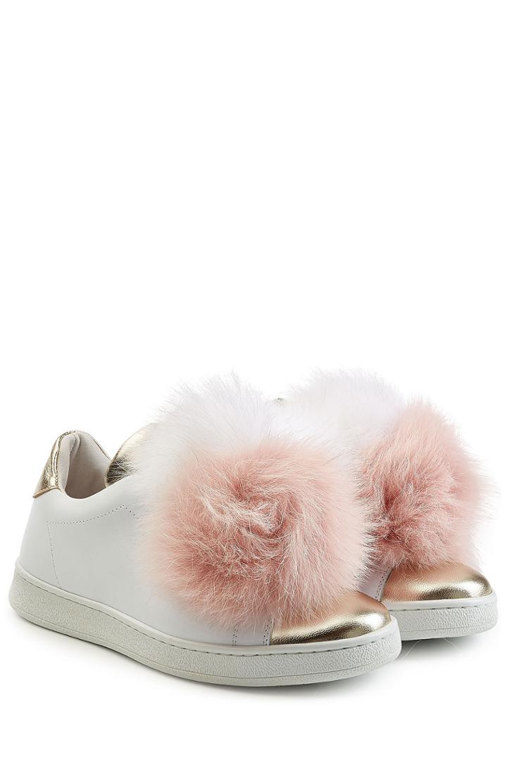 Joshua Sanders Joshua Sanders Leather Sneakers With Fox Fur