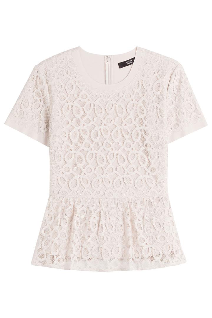 Steffen Schraut Steffen Schraut Cotton Blend Lace Top With Peplum - None