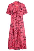 Burberry Burberry Antoniana Doodle Dress In Mulberry Silk