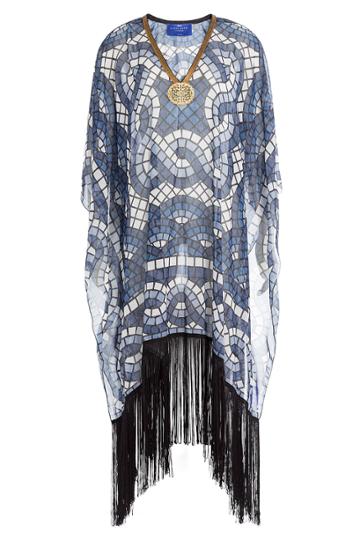 Elena Makri Elena Makri Embellished Print Tunic With Fringe