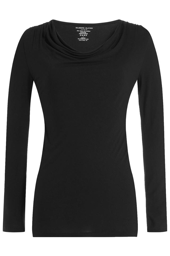 Majestic Majestic Long Sleeved Draped Top