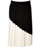 Fausto Puglisi Colorblock Pleated Wool Skirt