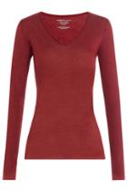 Majestic Majestic Cotton Blend Top With Cashmere - Red