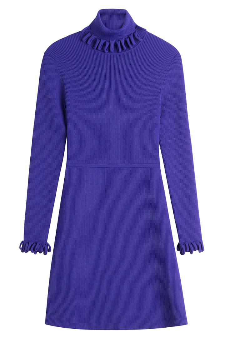Victoria, Victoria Beckham Victoria, Victoria Beckham Multiloop Roll Neck Dress - Purple