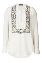 Etro Etro Silk Blouse With Beaded Embellishment - White