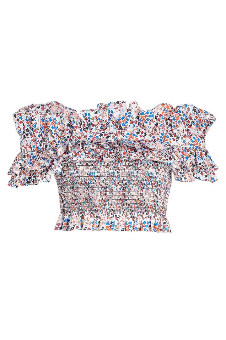 Philosophy Di Lorenzo Serafini Philosophy Di Lorenzo Serafini Ruffled Bardot Bustier Crop Top