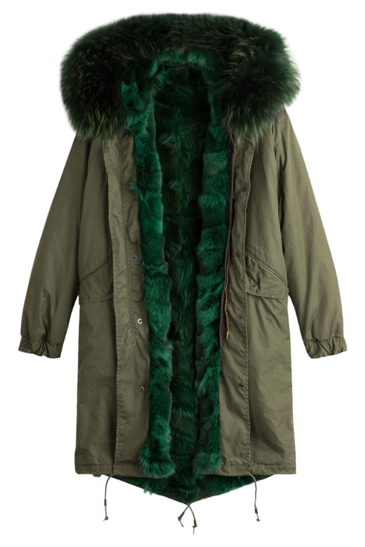 As65 As65 Parka Coat With Fur Lining