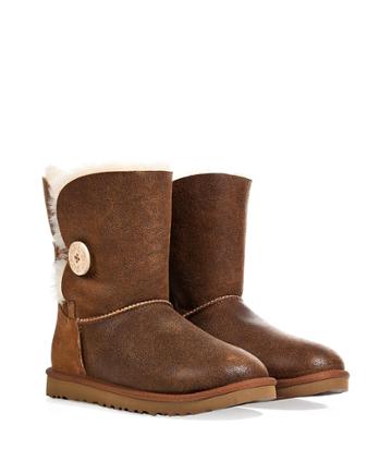 Ugg Australia Leather Bailey Button Bomber Boots In Chestnut