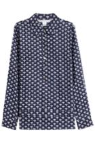 Diane Von Furstenberg Diane Von Furstenberg Cotton-silk Printed Blouse - Blue