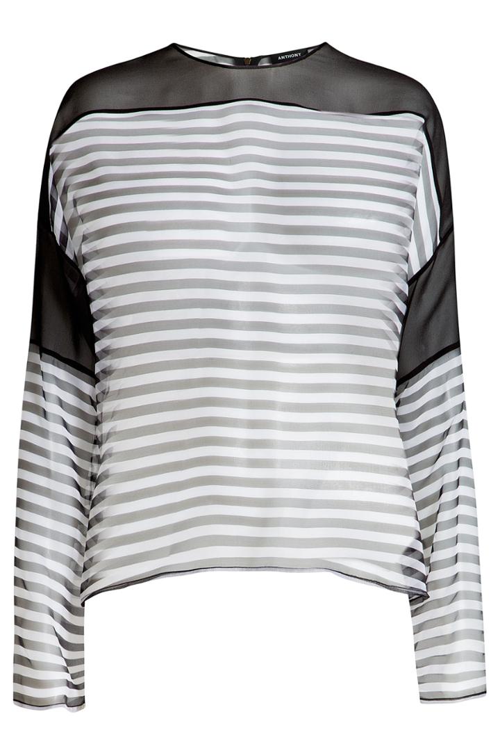 Anthony Vaccarello Anthony Vaccarello Striped Silk Blouse - Stripes