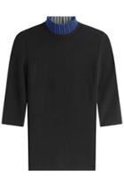 David Koma David Koma Knit Top With Contrast Turtleneck - Black