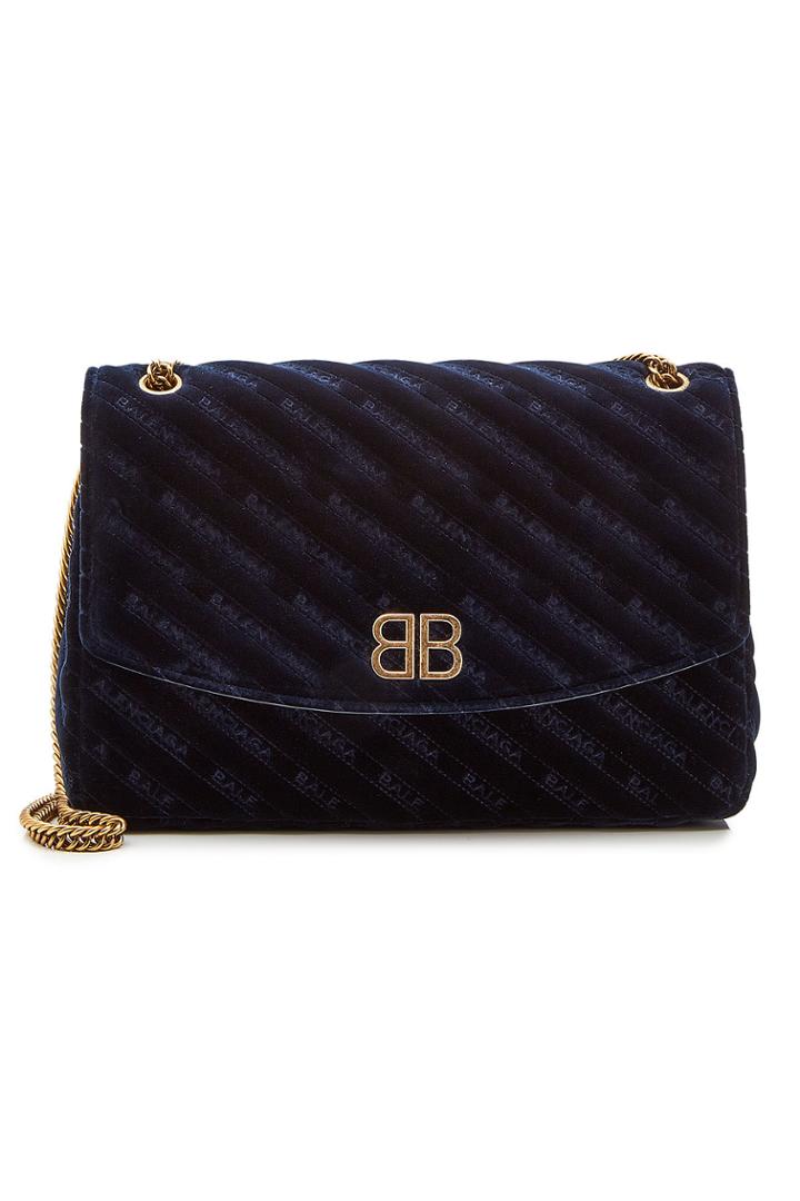 Balenciaga Balenciaga Chain Velvet Medium Shoulder Bag