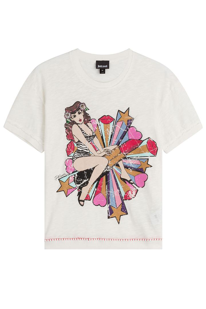 Just Cavalli Just Cavalli Printed Cotton T-shirt - White