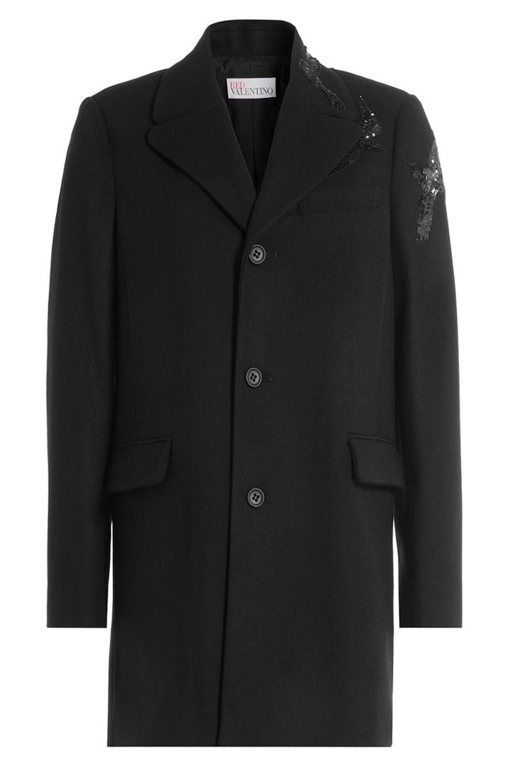 R.e.d. Valentino R.e.d. Valentino Wool Coat With Sequin Embellishment - None