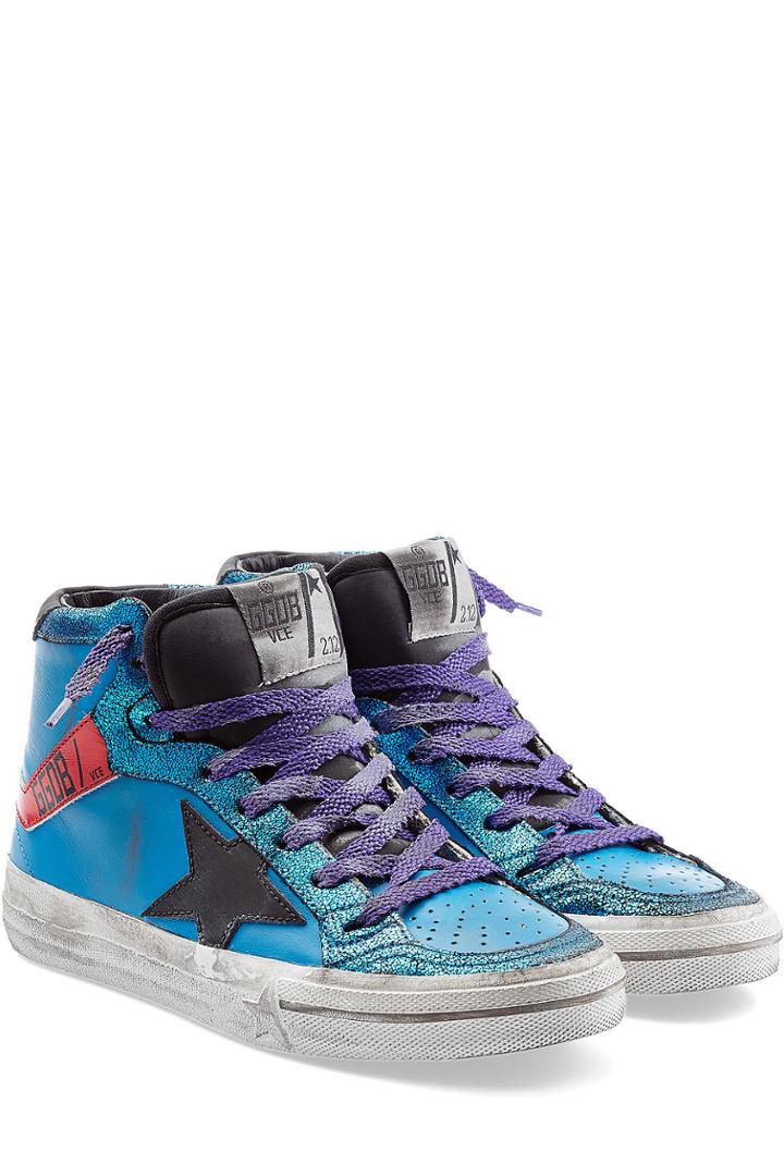 Golden Goose Golden Goose 2.12 Leather High-top Sneakers