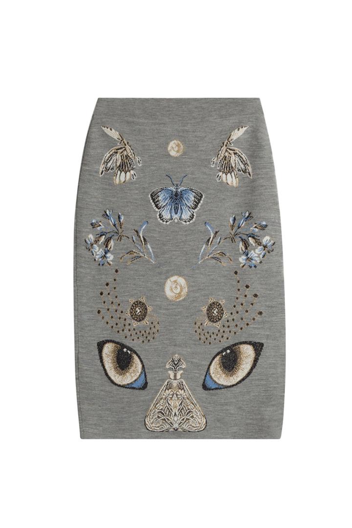 Alexander Mcqueen Alexander Mcqueen Printed Skirt With Metallic Thread