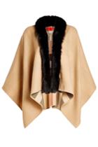 Burberry Shoes & Accessories Burberry Shoes & Accessories Merino Wool Cape With Fox Fur