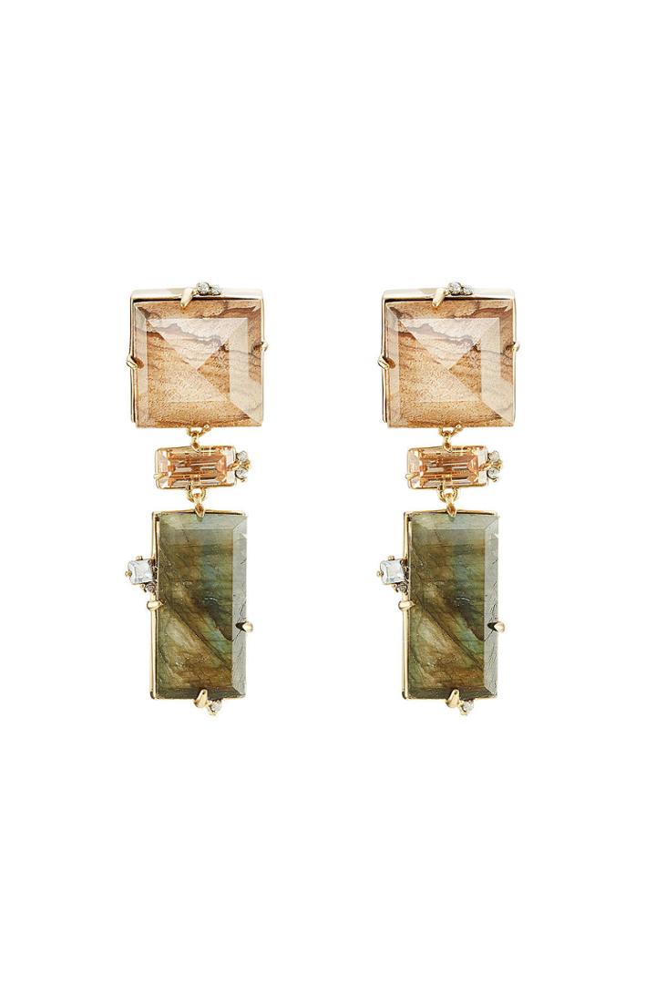 Alexis Bittar Alexis Bittar Geometric Lucite Earrings With Crystals