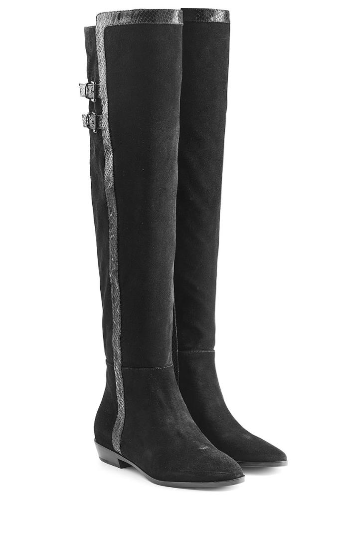 Michael Michael Kors Michael Michael Kors Suede Over The Knee Boots With Leather