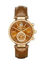 Michael Kors Collection Michael Kors Collection Sawyer Gold-tone And Embossed-leather Watch