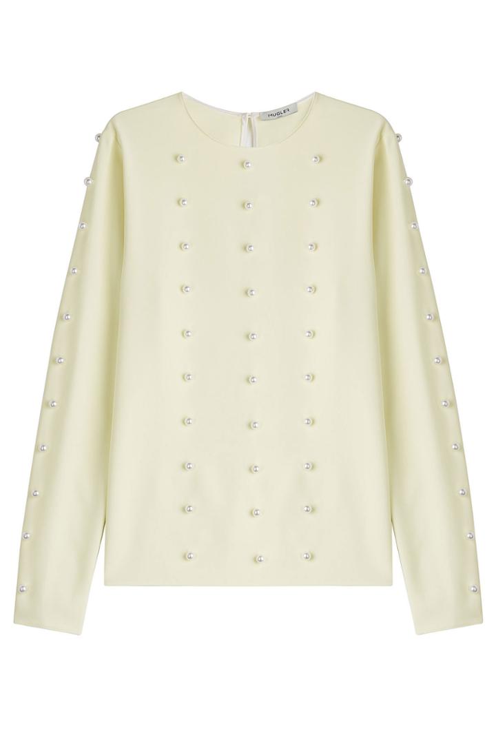 Mugler Mugler Embellished Crepe Top